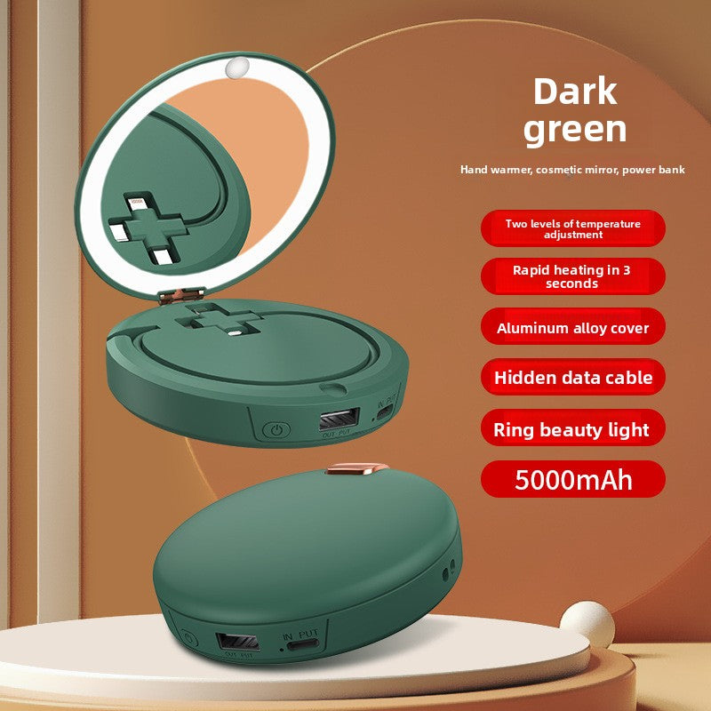 Makeup mirror warm hand warmer charging battery