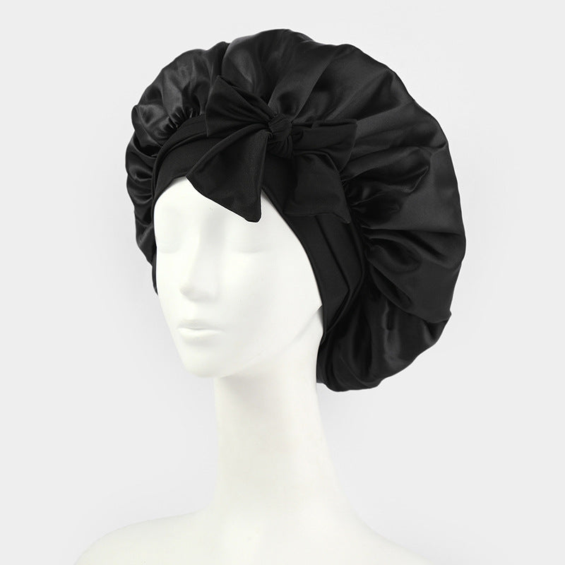 ribbon satin sleep cap