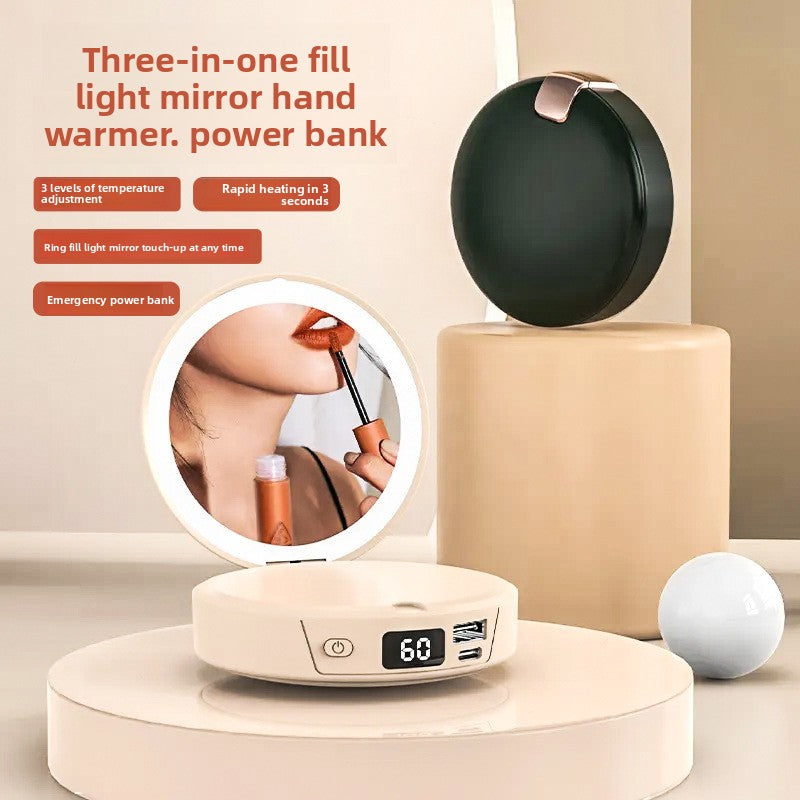 Makeup mirror warm hand warmer charging battery