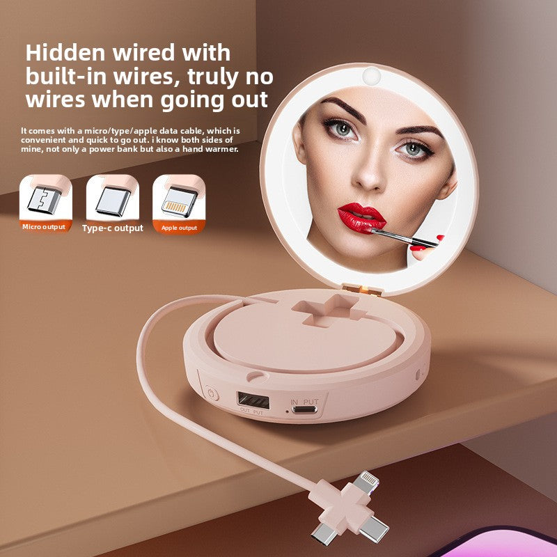 Makeup mirror warm hand warmer charging battery