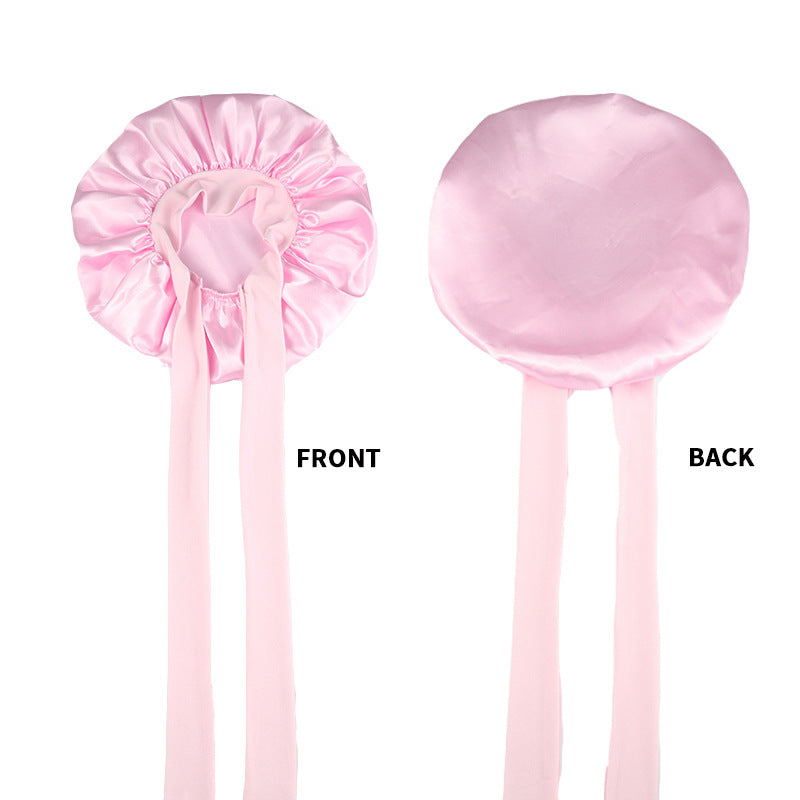 ribbon satin sleep cap