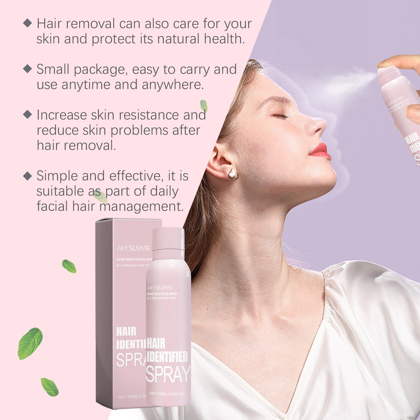 Gentle Facial Hair Removal and Skin Purifying Spray