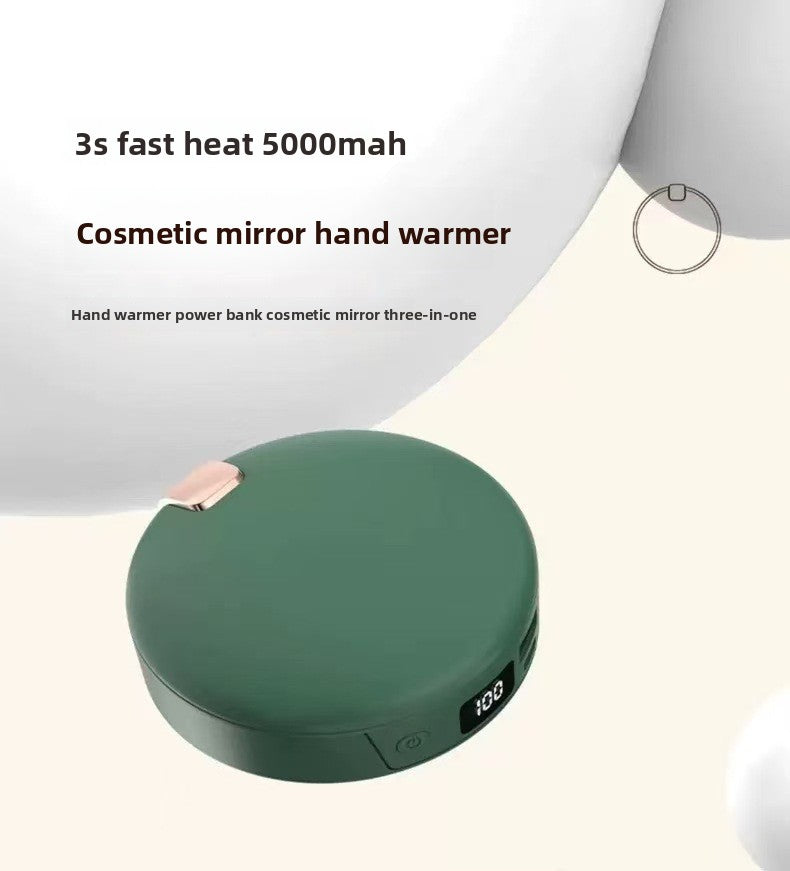 Makeup mirror warm hand warmer charging battery