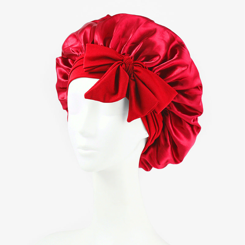 ribbon satin sleep cap