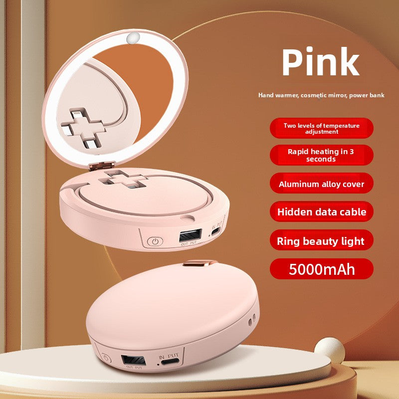 Makeup mirror warm hand warmer charging battery