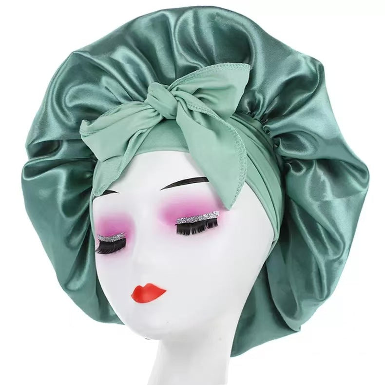 ribbon satin sleep cap