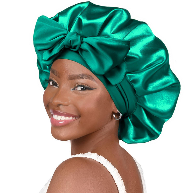 ribbon satin sleep cap