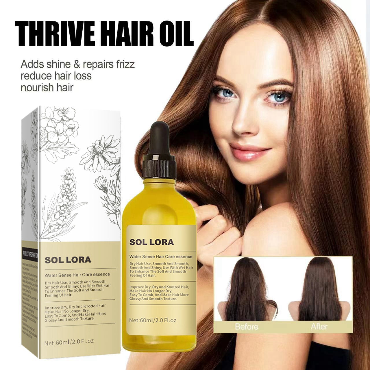SOL LORA Rosemary dense hair essential oil hair repair hair damage anti-loss soft hair nourishing hair hair care oil