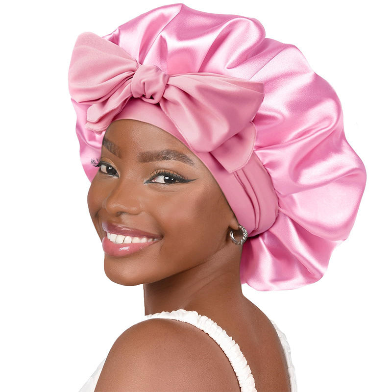 ribbon satin sleep cap