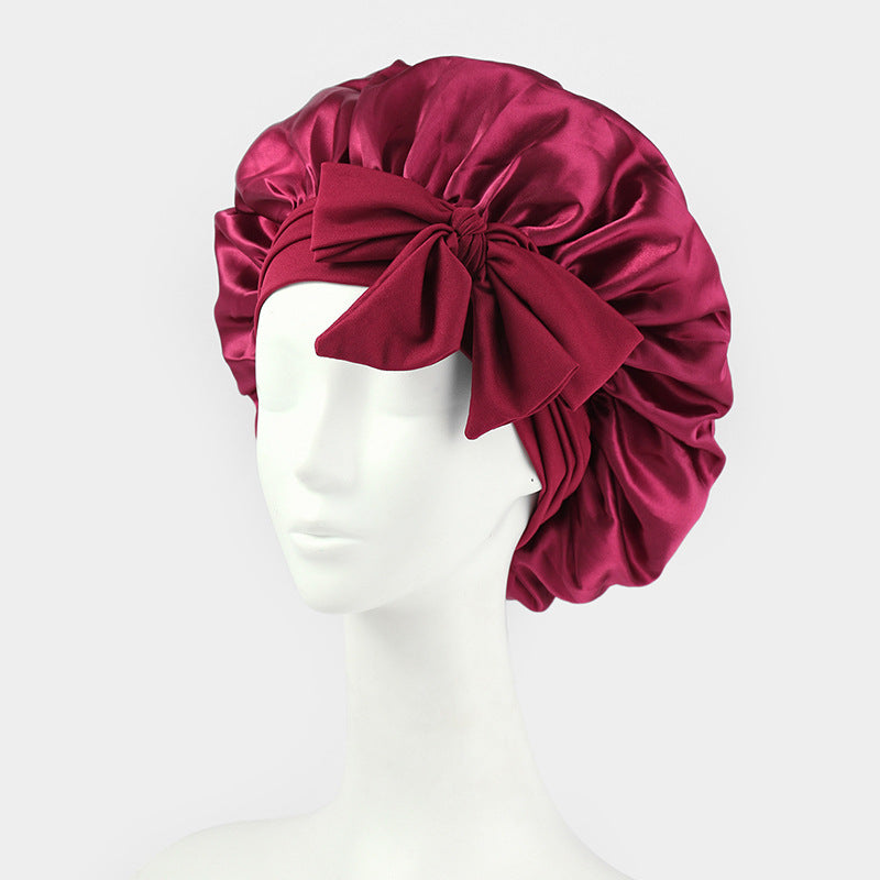 ribbon satin sleep cap