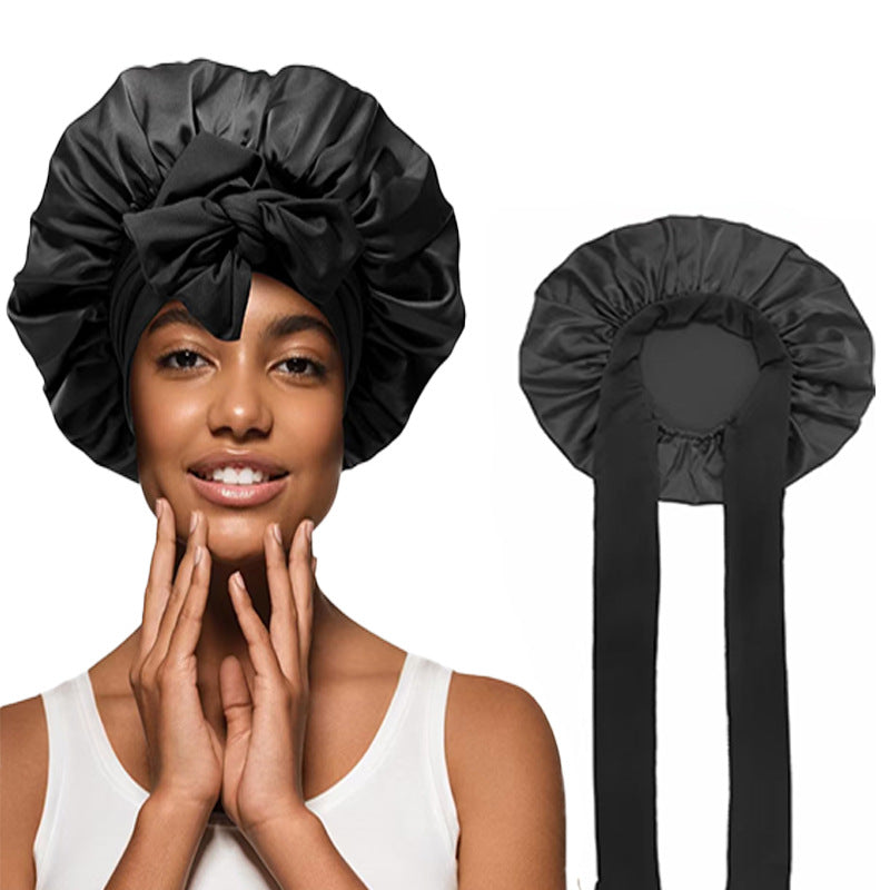 ribbon satin sleep cap