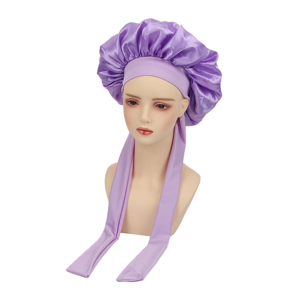 ribbon satin sleep cap