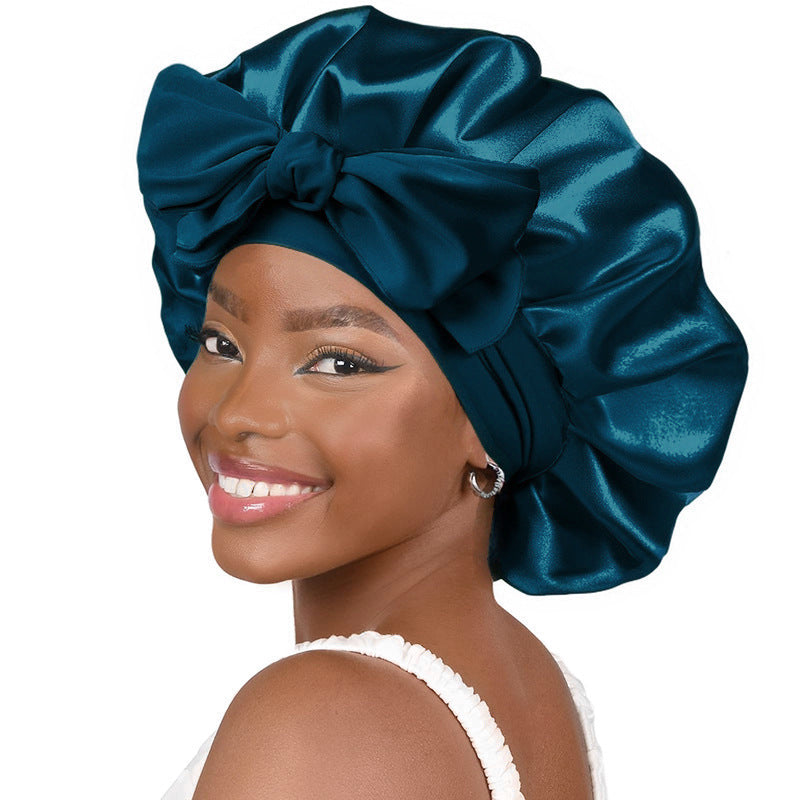 ribbon satin sleep cap