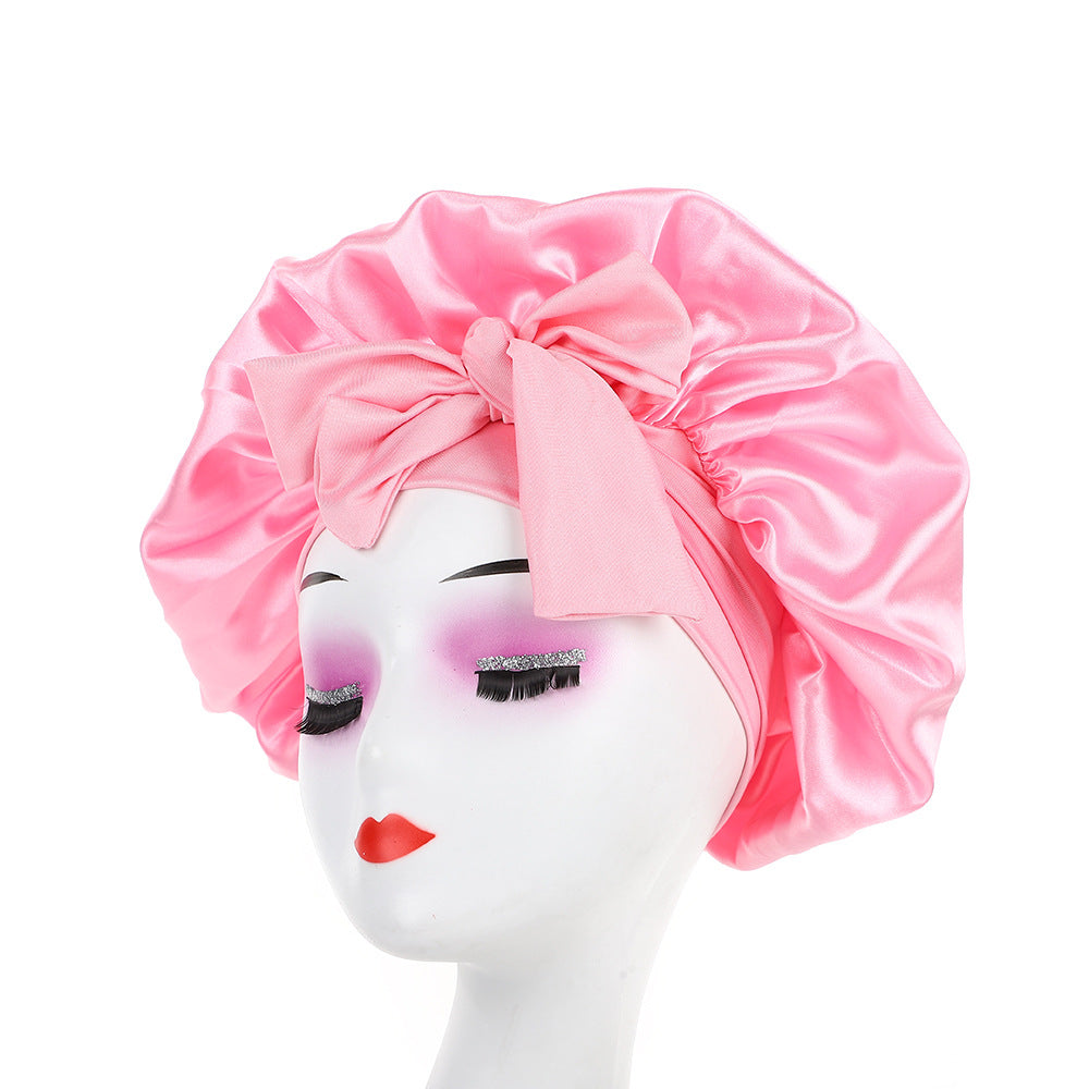 ribbon satin sleep cap